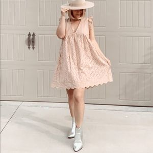 Vici Dolls Eyelet Mauve Babydoll Dress